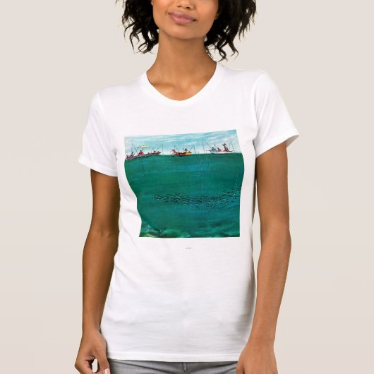 School of Fish Onder Lines van Thornton Utz T-shirt (Voorkant)