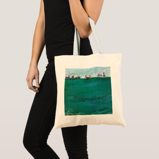 School of Fish Onder Lines van Thornton Utz Tote Bag (Voorkant (product))