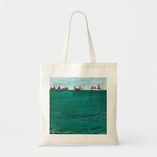 School of Fish Onder Lines van Thornton Utz Tote Bag (Voorkant)