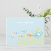 School of Fish Organic Planet Shower Invitations Kaart (Staand voorkant)
