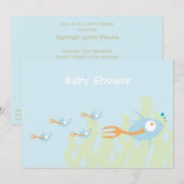 School of Fish Organic Planet Shower Invitations Kaart (Voorkant / Achterkant)