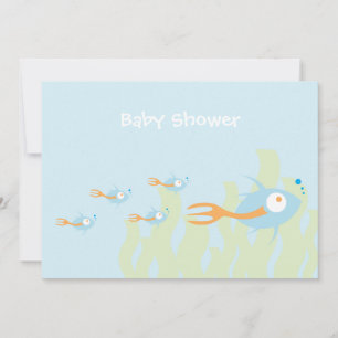 School of Fish Organic Planet Shower Invitations Kaart