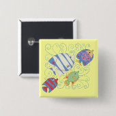 School of Fish T-shirts en Gifts Vierkante Button 5,1 Cm (Voorkant /achterkant)