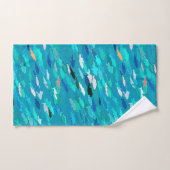 School of Fish, Turquoise, Blue en Aqua Bad Handdoek (Handdoek)