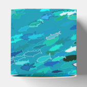 School of Fish, Turquoise, Blue en Aqua Bedankdoosjes (Bovenkant)