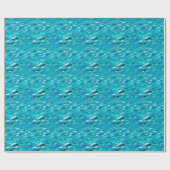 School of Fish, Turquoise, Blue en Aqua Cadeaupapier (Vlak)