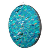 School of Fish, Turquoise, Blue en Aqua Dartbord (Voorkant Rechts)
