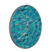 School of Fish, Turquoise, Blue en Aqua Dartbord (Voorkant Links)