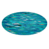 School of Fish, Turquoise, Blue en Aqua Snijplank (Hoek)