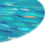 School of Fish, Turquoise, Blue en Aqua Snijplank (Hoek)