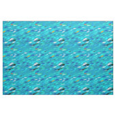 School of Fish, Turquoise, Blue en Aqua Stof (Fat Quarter)