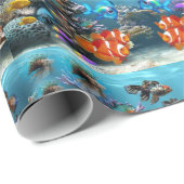 School of Fish Wrapping Paper, Aquarium Cadeaupapier (Rol Hoek)