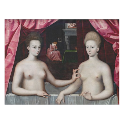 School of Fontainebleau - Gabrielle d'Estrees Tafelkleed (Voorkant (Horizontaal))