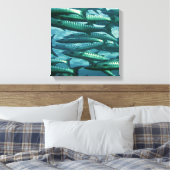School of Green Fish Canvas Print (Insitu (Slaapkamer))