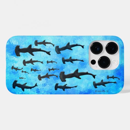 School of Hammerhead Sharks in Silhouette Case-Mate iPhone Case (Achterkant (horizontaal))