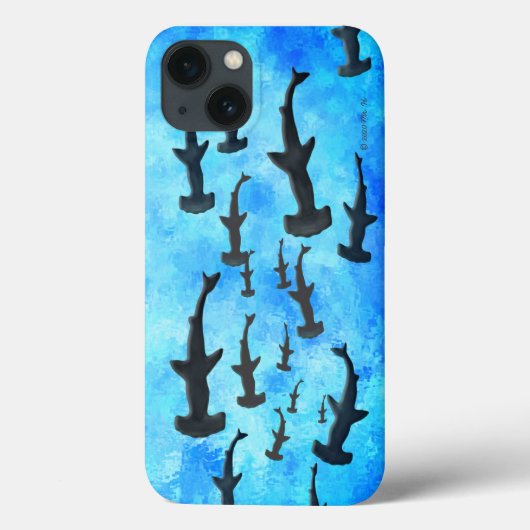 School of Hammerhead Sharks in Silhouette Case-Mate iPhone Case (Achterkant)