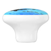 School of Hammerhead Sharks in Silhouette Keramische Knop (Zijkant)