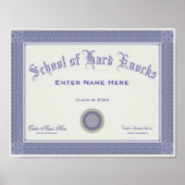 School of Hard Knocks Diploma Poster (Voorkant)