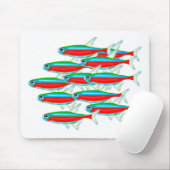 School of Neon Tetras Muismat (Met muis)