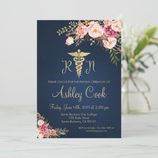 School of Nursing Afstuderen Invitation Kaart (Staand voorkant)