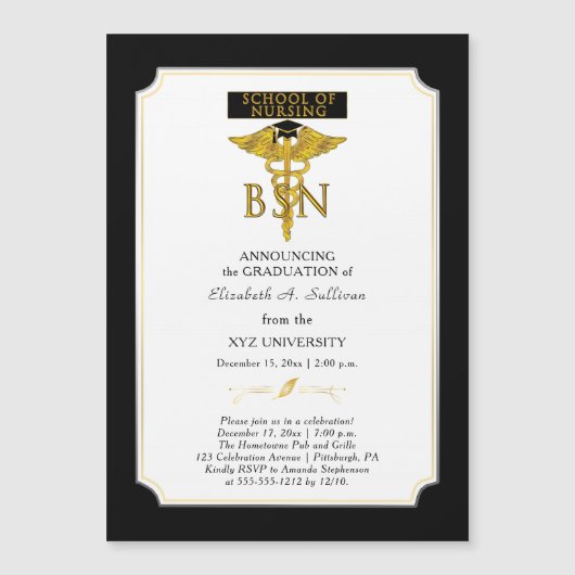 School of Nursing BSN Afstuderen Invitation Magnetische Uitnodiging (Voorkant)