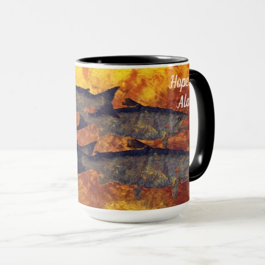 School of Salmon, Hope - 15 oz. Combinatie-Mok Mok (Voorkant rechts)