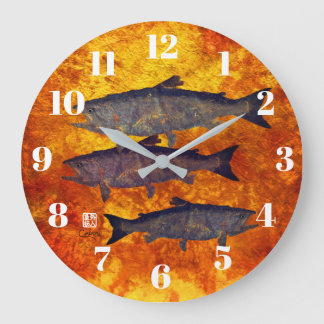 School of Salmon - Ronde Wandklok