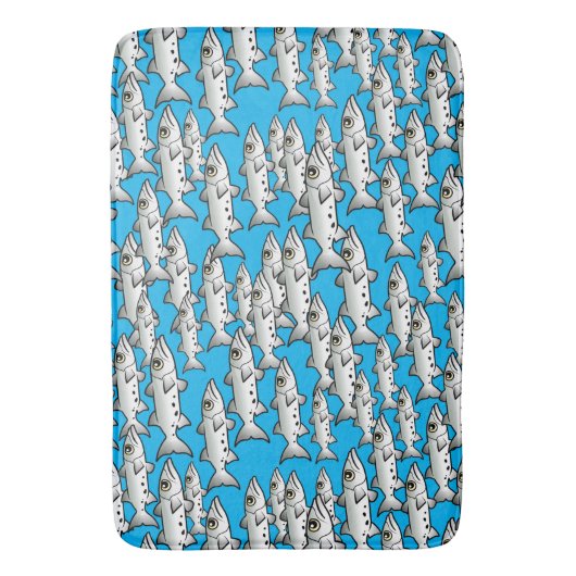 School of Scubadorable Great Barracuda Badmat (Voorkant Verticaal)