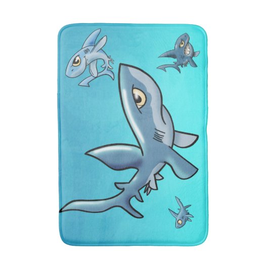 School of Sharks Bath Mat (Voorkant Verticaal)