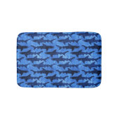 School of Sharks Blue Pattern Badmat (Voorkant)