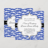 School of Sharks Funny Blue and White Kaart (Voorkant / Achterkant)