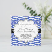 School of Sharks Funny Blue and White Kaart (Staand voorkant)