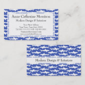 School of Sharks Funny Blue and White Visitekaartje (Voorkant / Achterkant)