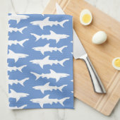 School of Sharks Galley/Beach House Blue Theedoek (Quarter Fold)