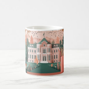 school of universiteit, met klassieke villa-stijl  koffiemok
