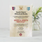 School of Witches and Wizards Birthday Party Kaart (Staand voorkant)