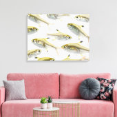 School of X-ray tetra fish (Pristella) Canvas Afdruk (Insitu (Woonkamer))