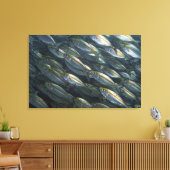 School of Yellow jacks (Carangoides) Canvas Afdruk (Insitu (Woonkamer))