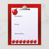 School Onderwijzer Appel Klein Evenement Flyer (Achterkant)