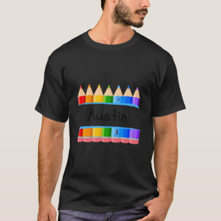 School Onderwijzer Leerling Naam Austin Kindertuin T-shirt