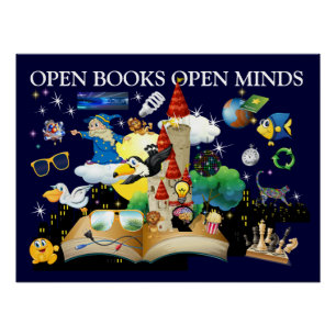 School Open Boeken Glanzende Poster