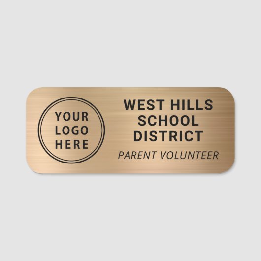School Ouder Vrijwilliger Logo Goud Naamplaatje (Voorkant)