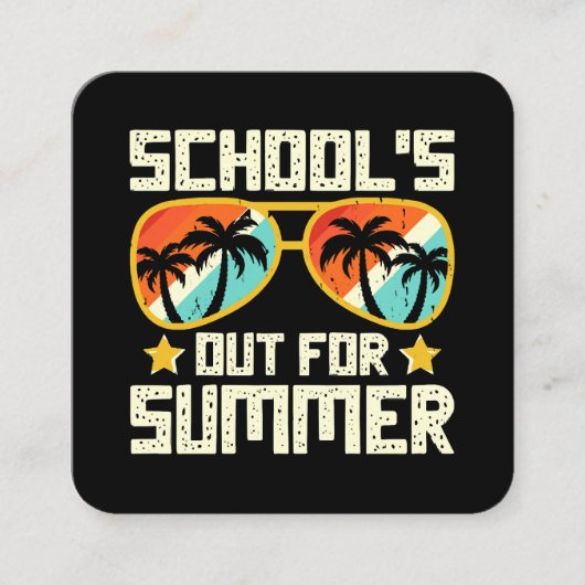 School Out For Summer Vierkante Visitekaartje (Voorkant)