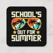 School Out For Summer Vierkante Visitekaartje (Achterkant)