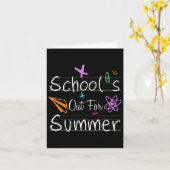 School Out Zomer Gelukkig Laatste Dag School Lerar Kaart (Gele Bloem)