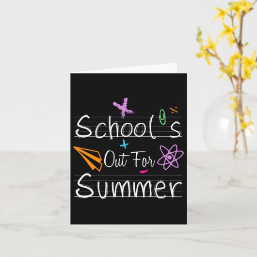 School Out Zomer Gelukkig Laatste Dag School Lerar Kaart (Gele Bloem)