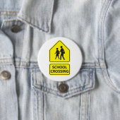 School Oversteekplaats Knop Ronde Button 7,6 Cm (In situ)