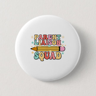 School Parent Liaison Squad Retro Ck To School  Ronde Button 5,7 Cm