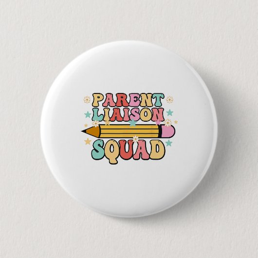 School Parent Liaison Squad Retro Ck To School Ronde Button 5,7 Cm (Voorkant)
