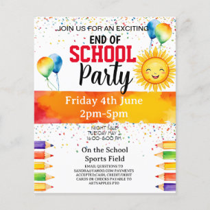 school Party fondsenwerving Flyer